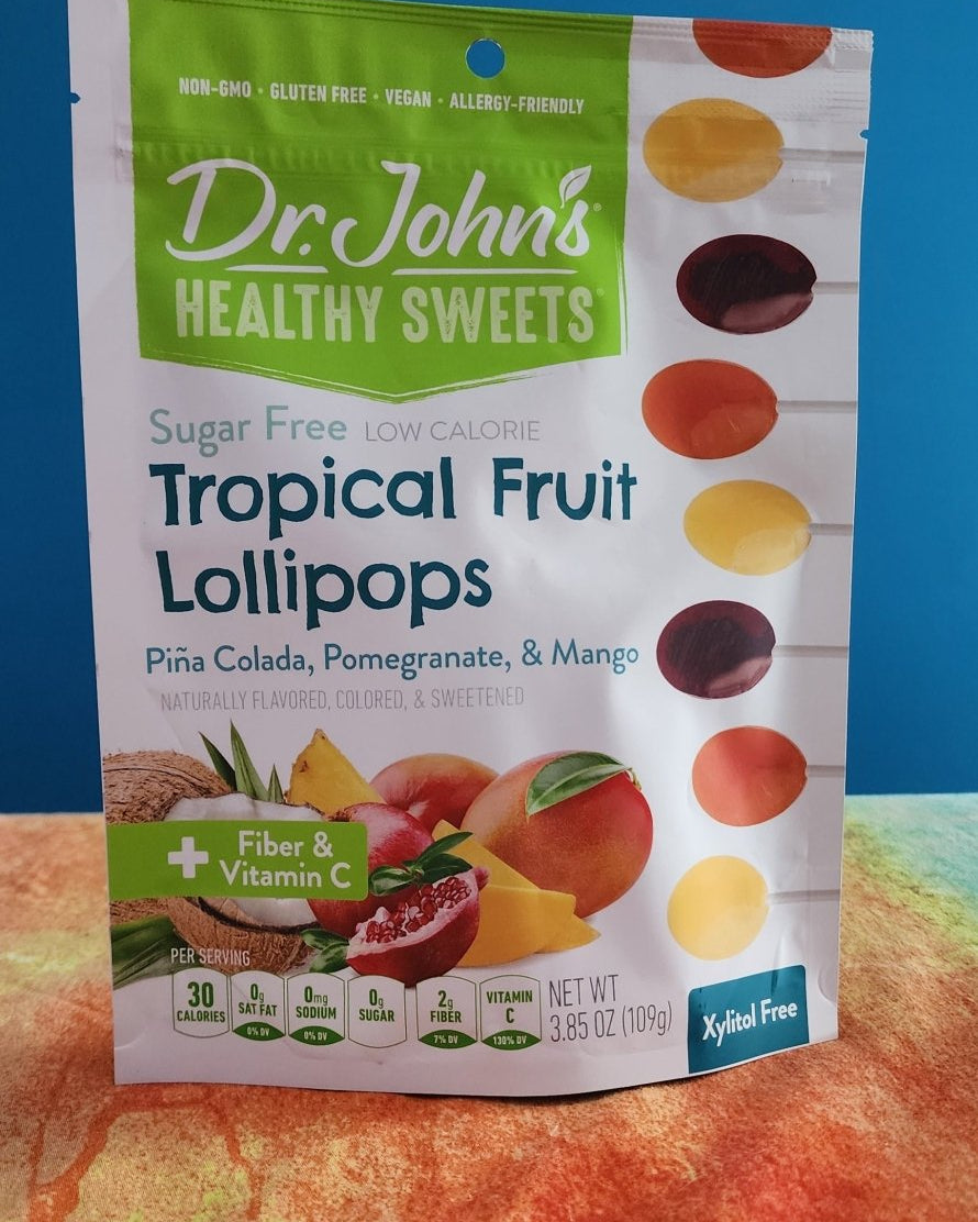 Dr. John's Healthy Sweets - Sugar Free - Xylitol Free - Tropical Fruit Lollipops - 3.85 oz - #variant_color# - #variant_size# - #variant_option#