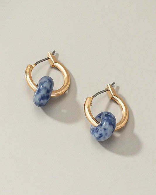 Earrings: Mini Hoop and Gemstone - #variant_color# - #variant_size# - #variant_option#