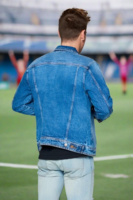 Men's Denim Jacket: Blue Jeans Style - #variant_color# - #variant_size# - #variant_option#