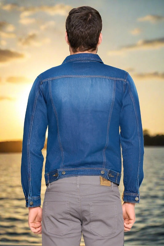Men's Denim Jacket: Dark Blue Jeans Style - #variant_color# - #variant_size# - #variant_option#