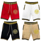 Mens Lion Head Black and Gold Detail Shorts - #variant_color# - #variant_size# - #variant_option#