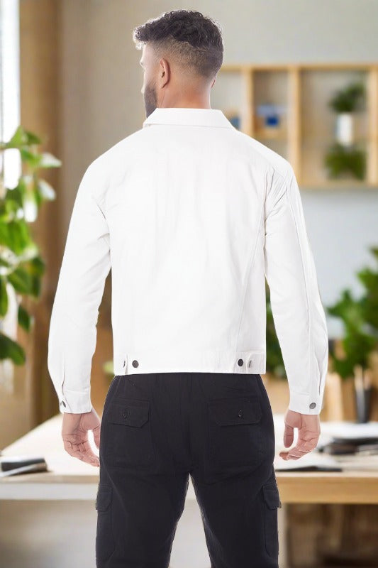 Men's White Denim Jacket - #variant_color# - #variant_size# - #variant_option#