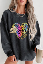 XOXO Leopard Round Neck Sweatshirt - #variant_color# - #variant_size# - #variant_option#